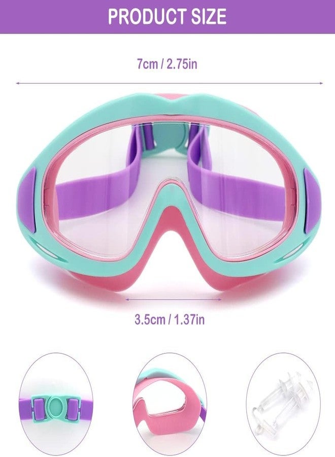 ECHSRT Swimming Goggles for Kids Big Frame Leakproof Swimming Goggles for Children Kids Swim Goggles with Anti Fog and UV Protection for Boys Girls for Age 2-16 with Ear Plugs - Image 2