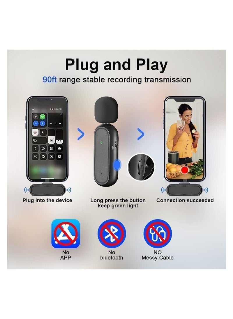 Wireless Lavalier Microphone for iPhone iPad, Plug-Play Wireless Mic, Mini Professional Wireless Lavalier Microphone, for Recording, Live Stream, YouTube, Facebook,TikTok - Image 4