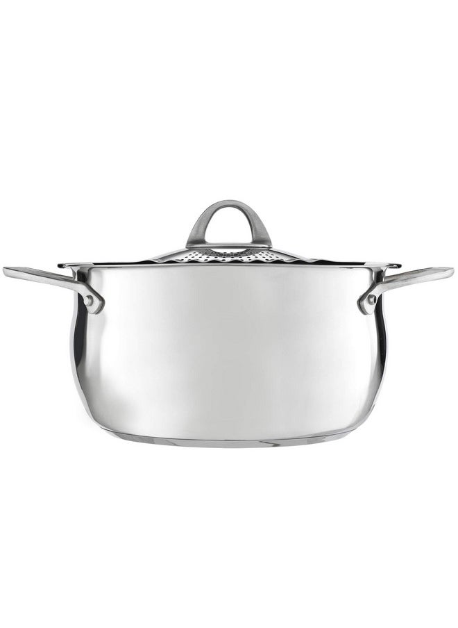BIALeTTI Bialetti 6 Quart Pasta Pot with Strainer Lid, Stainless-Steel - Elongated Oval Pot for Long Spaghetti, Lasagna, Penne & Farfalle, Heat Resistant Handles & Nonstick Interior, Large Pot for Cooking  - Image 5