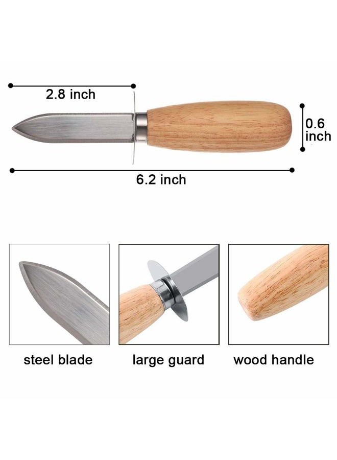 Domg 10Pcs Oyster/Clam Shucking Knife Opener with Wooden Handle - Image 2
