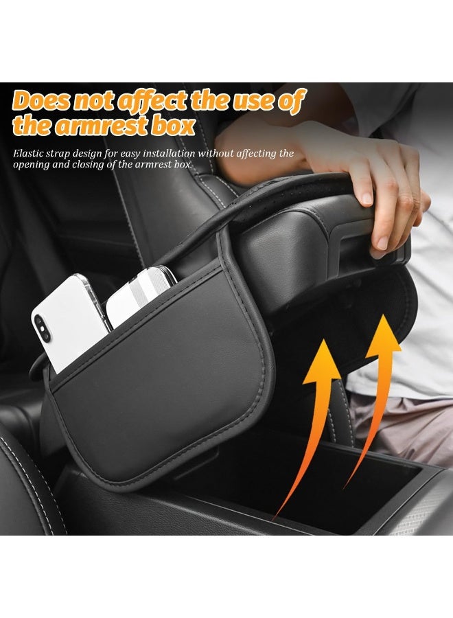 PTTIMFFM Car Center Console Cover with 2 Storage Pockets, Premium Nappa Leather Armrest Cushion Pad, Waterproof & Scratch-Resistant Interior Protector for SUV, Sedan, Truck - Image 3