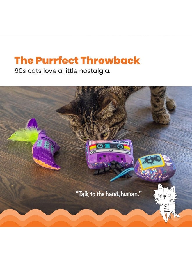 Catstages So Meowsome 90s Themed Plush Catnip Blend Cat Toys, 3Pk, Multicolored - Image 2
