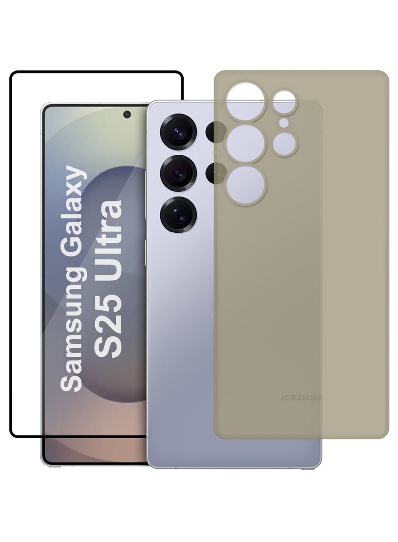 CATANES 2Packs Case for Galaxy S25 Ultra Air Skin Case All Around Full Protection Ultra Slim 0.3mm Thickness 4g Feather Weight with 3D Screen Protector - Titanium Grey - Image 1