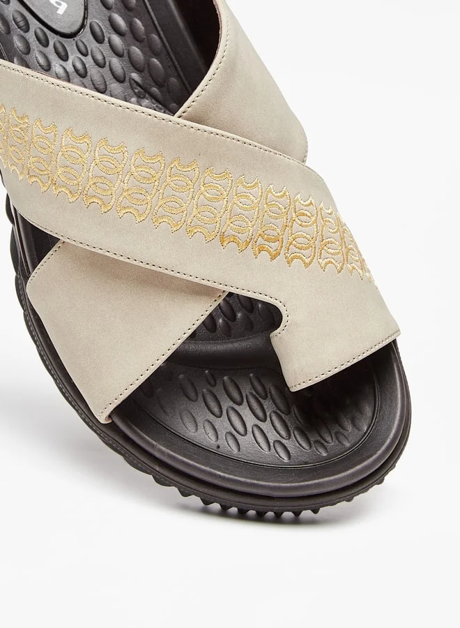 الواحة Textured Slip-On Arabic Sandals