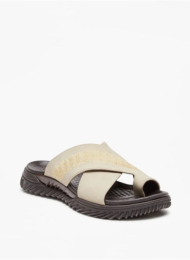 الواحة Textured Slip-On Arabic Sandals