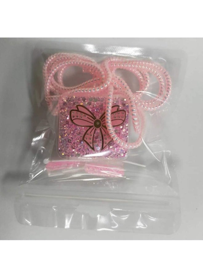 Generic - Suitable For Data Cable Apple Charger Protective Cover 20w Transparent Soft Shell Wave erfly Glitter Style-Specifications:Pink Three-piece Set - Image 1