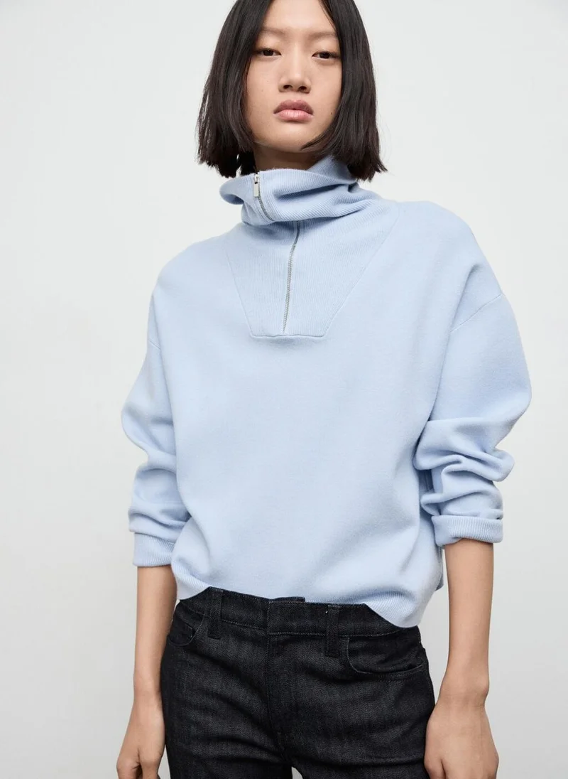 MANGO Turtleneck sweater with zip