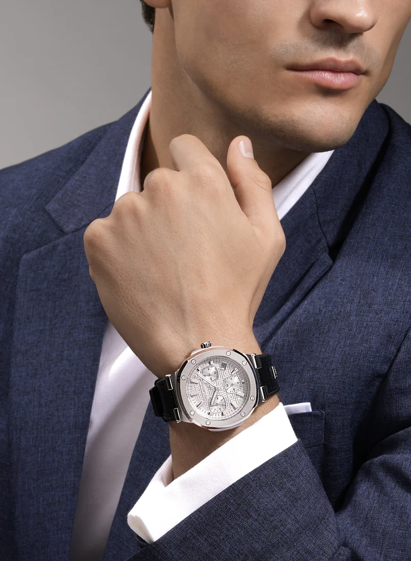 Guy Laroche Charlie Watch for Men with Black Genuine Leather Strap 45 mm 5 Atm