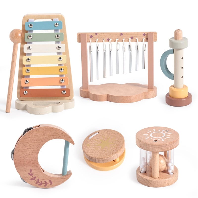 Smartwo Baby Montessori Musical InstrumentsWooden Percussion Xylophone Musical Toys for ToddlersSensory Toys for 18 Month OldKids Preschool EducationalBirthday Gift for Ages 2 3 - Image 3