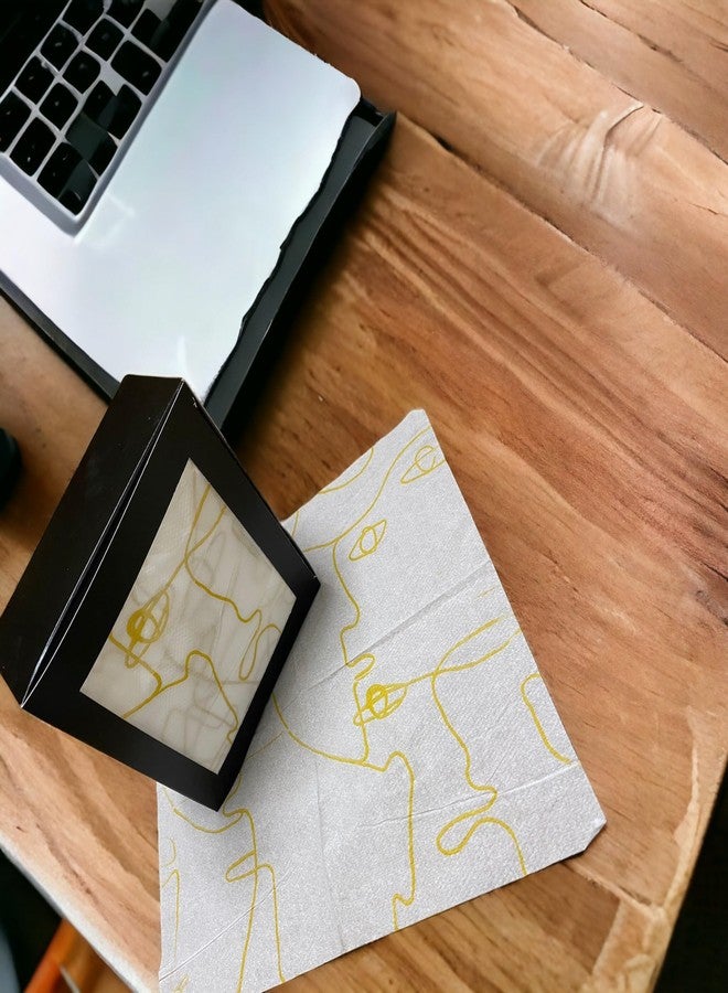 Sorcish (Pack of 2) Sorcish Royal gold artistic tissues | paper napkins | Designer tissues | Hand Napkins - Image 1