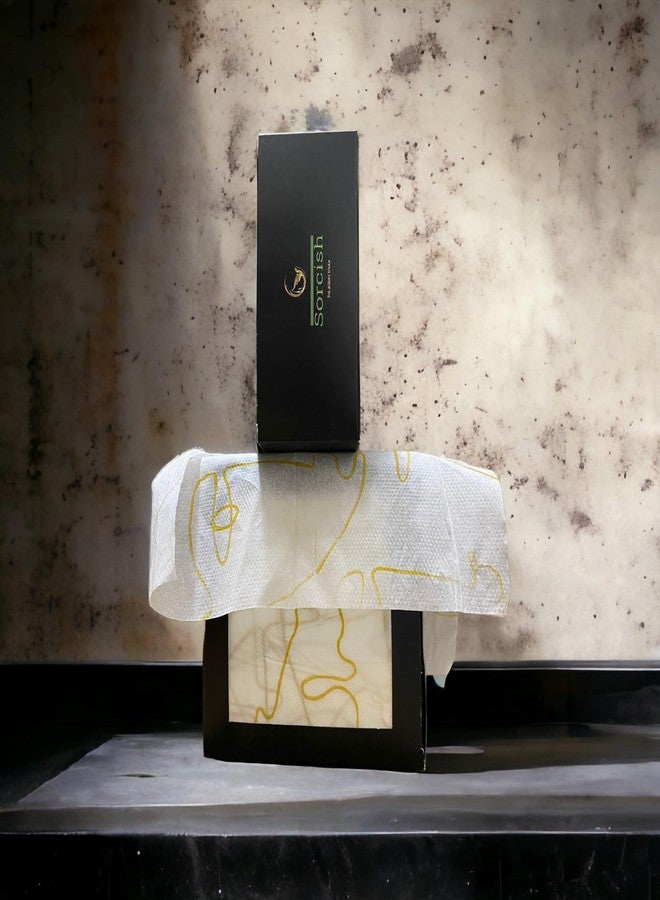 Sorcish (Pack of 2) Sorcish Royal gold artistic tissues | paper napkins | Designer tissues | Hand Napkins - Image 2