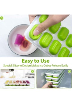 Reko Ice Cube Trays 4 Pack, Easy-Release Flexible & Silicone 14-Ice Trays  - Image 4