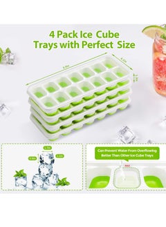 Reko Ice Cube Trays 4 Pack, Easy-Release Flexible & Silicone 14-Ice Trays  - Image 5