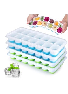 Reko Ice Cube Trays 4 Pack, Easy-Release Flexible & Silicone 14-Ice Trays  - Image 1