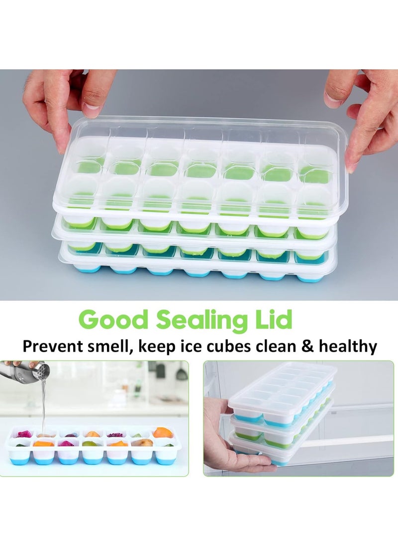 Reko - Ice Cube Trays 4 Pack, Easy-Release Flexible & Silicone 14-Ice Trays - Image 1