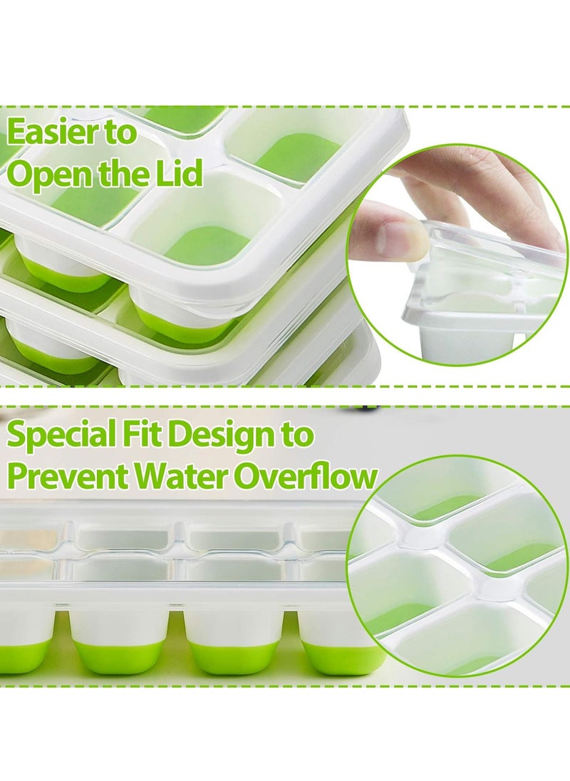 Reko - Ice Cube Trays 4 Pack, Easy-Release Flexible & Silicone 14-Ice Trays - Image 1
