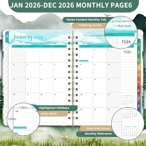 Coboll 2026 Planner - 2026 Planner Weekly and Monthly, Planner 2026 from Jan.2026-Dec.2026, 6.4" × 8.5" Planner with Thick Paper, Strong Twin-Wire Binding - Image 5