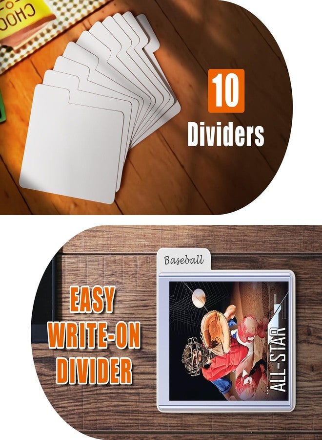 tutata Trading Card Storage Box Compatible with Top Loaders, Sports Cards Baseball Cards Storage Box with 10 Card Dividers - Image 5