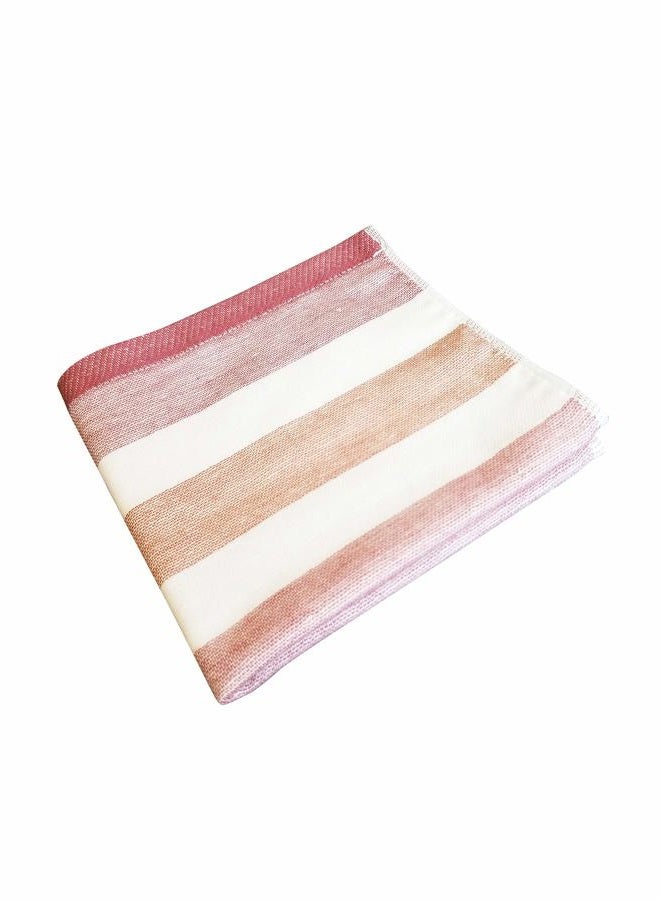 IPPINKA Senshu Japanese Towel, Ultra Soft, Quick-Drying, Two-Tone Stripes, Red (Wash/Face Towel) - Image 2