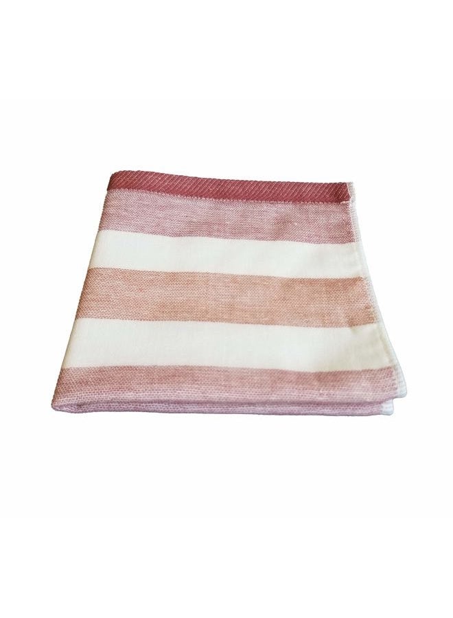 IPPINKA Senshu Japanese Towel, Ultra Soft, Quick-Drying, Two-Tone Stripes, Red (Wash/Face Towel) - Image 1