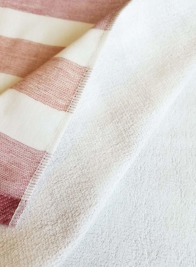 IPPINKA Senshu Japanese Towel, Ultra Soft, Quick-Drying, Two-Tone Stripes, Red (Wash/Face Towel) - Image 5