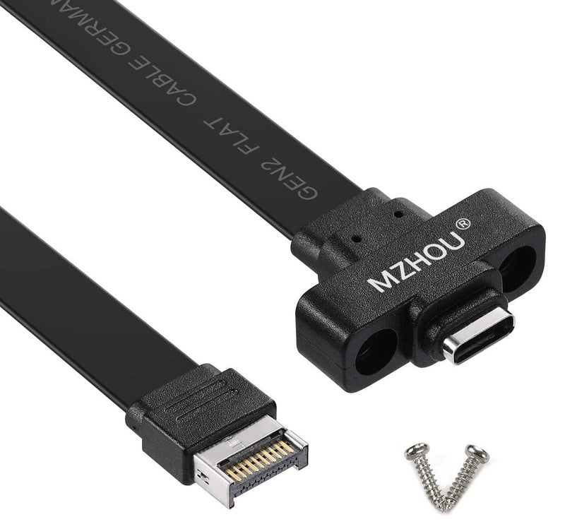 MZHOU USB 3.1 Gen2 Type-C to Type-E Front Panel Adapter - 10Gbps USB-C Internal Header Converter with 50cm Cable & Mounting Screw - Compatible with Motherboard USB-C/E Port for PC Case, Desktop Computer - Image 1