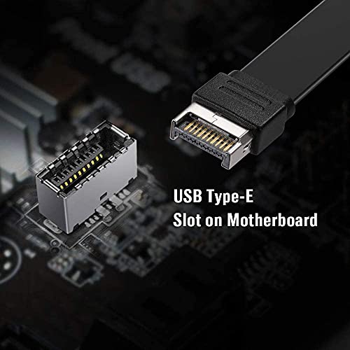 MZHOU USB 3.1 Gen2 Type-C to Type-E Front Panel Adapter - 10Gbps USB-C Internal Header Converter with 50cm Cable & Mounting Screw - Compatible with Motherboard USB-C/E Port for PC Case, Desktop Computer - Image 2
