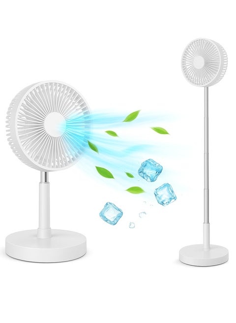 Foldable Portable Fan, 3-in-1 Desktop Floor Camping Fan, Built-in Rechargeable Battery, Cordless, Lightweight, Quiet & Strong Wind