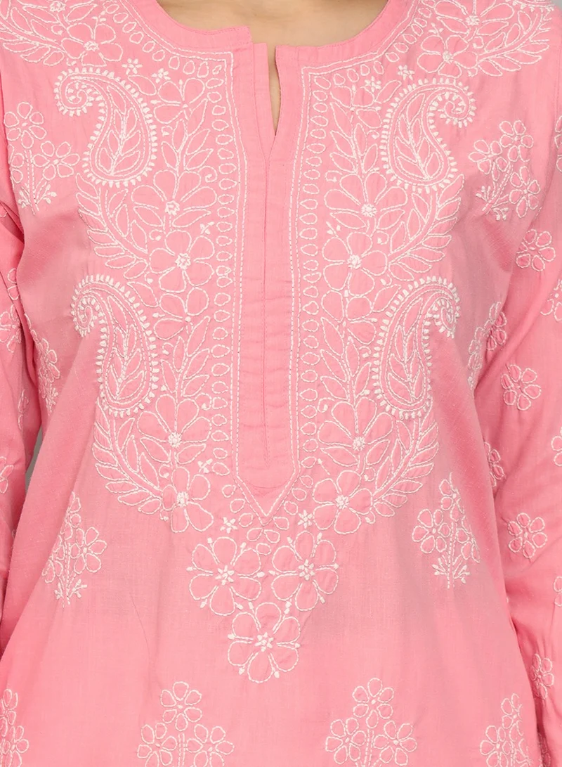 Alaya Women Hand Embroidered Chikankari Cotton Kurta-AL4043