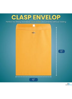 1InTheOffice Manila Envelopes 10X13 Kraft Envelopes 97 Self Seal Yellow Brown Large Envelopes Clasp Manila 100 Pack  - Image 2