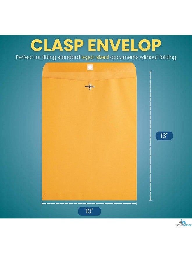 1InTheOffice Manila Envelopes 10X13 Kraft Envelopes 97 Self Seal Yellow Brown Large Envelopes Clasp Manila 100 Pack - Image 2