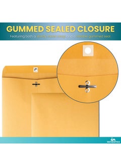1InTheOffice Manila Envelopes 10X13 Kraft Envelopes 97 Self Seal Yellow Brown Large Envelopes Clasp Manila 100 Pack  - Image 5