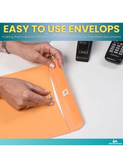 1InTheOffice Manila Envelopes 10X13 Kraft Envelopes 97 Self Seal Yellow Brown Large Envelopes Clasp Manila 100 Pack  - Image 4