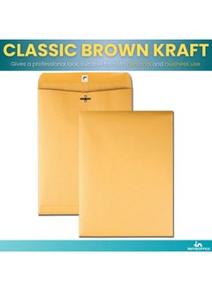 1InTheOffice Manila Envelopes 10X13 Kraft Envelopes 97 Self Seal Yellow Brown Large Envelopes Clasp Manila 100 Pack  - Image 3