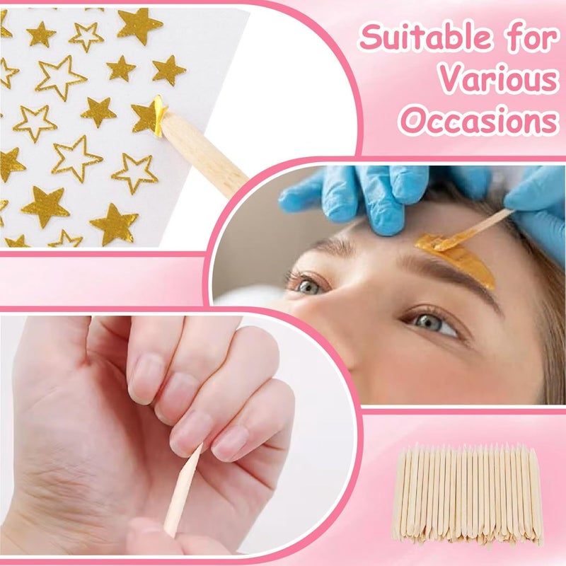 Nailwind 100 PCS Orange Wooden Sticks, Double-End Wood Cuticle Pusher Nail Art Manicure Pedicure Tools - Image 4