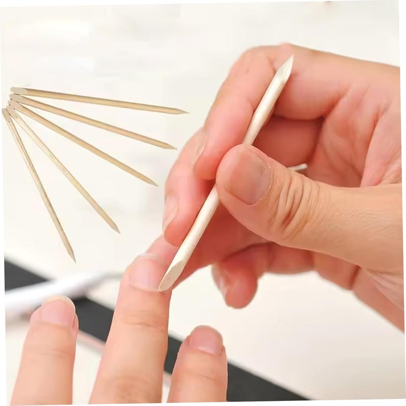 Nailwind 100 PCS Orange Wooden Sticks, Double-End Wood Cuticle Pusher Nail Art Manicure Pedicure Tools - Image 5
