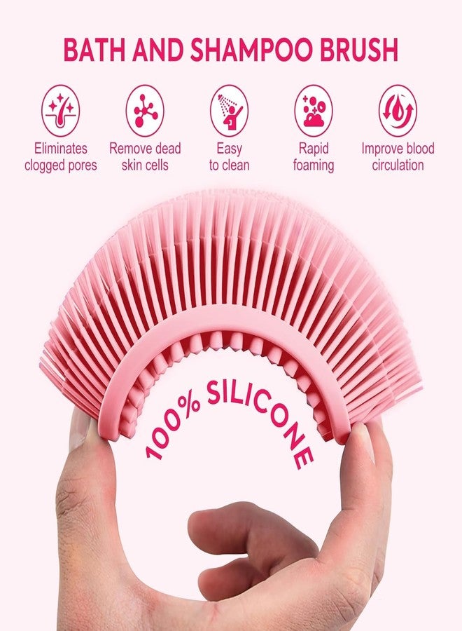 MustHome | Body scrubber for bathing | Exfoliating gloves | Silicone body scrubber | Back scrubber for bathing | Body scrubber | Pack of 1 | Random Color | Dead Skin Cell Remover - Image 4