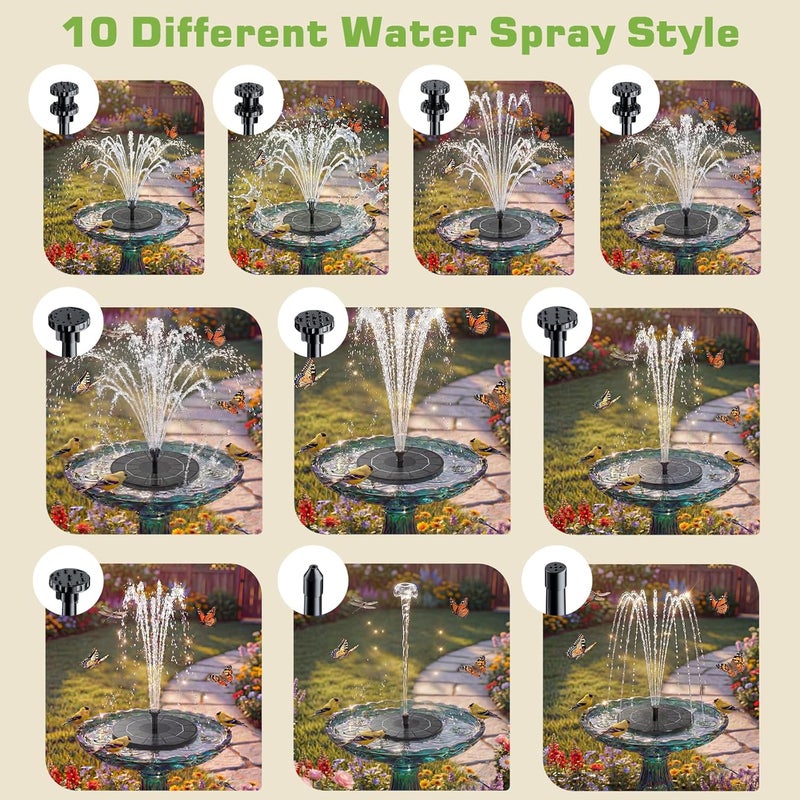 AISITIN Floating Outdoor Solar Fountain 3.5W Solar Pond Pump with Battery for Aquarium Garden Bird Bath Pond Fountain (3.5W) - Image 5