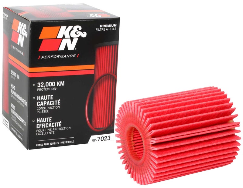 K&N Oil Filter: 20,000 Mile Engine Protection, High Capacity/High Efficiency: Compatible with Select LEXUS/TOYOTA (See Product Description for Select Models), HP-7023 - Image 1