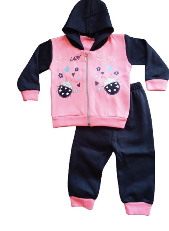 Baby Girls Pajama Set - Winter - Embroidered - Image 1