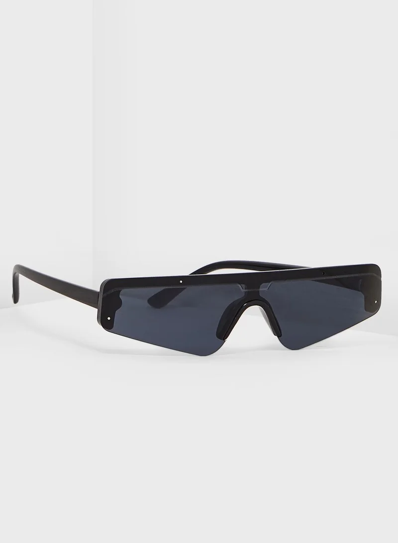 FOREVER 21 Semi-Rimless Rectangle Sunglasses