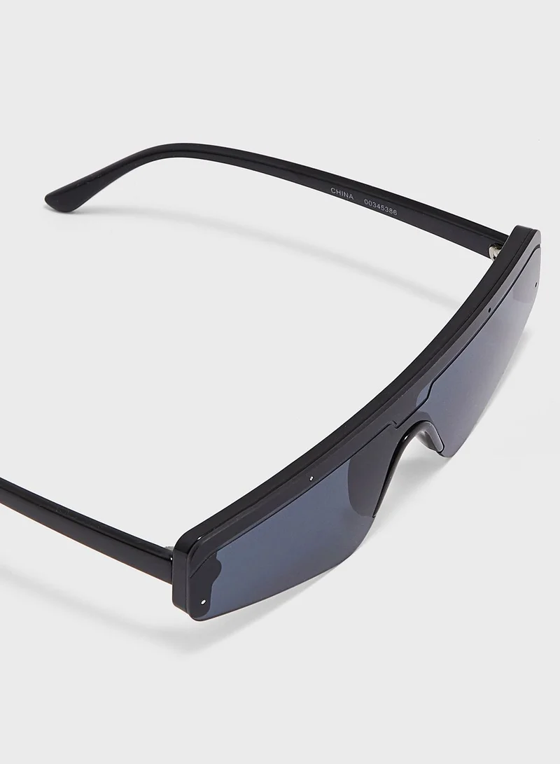 FOREVER 21 Semi-Rimless Rectangle Sunglasses