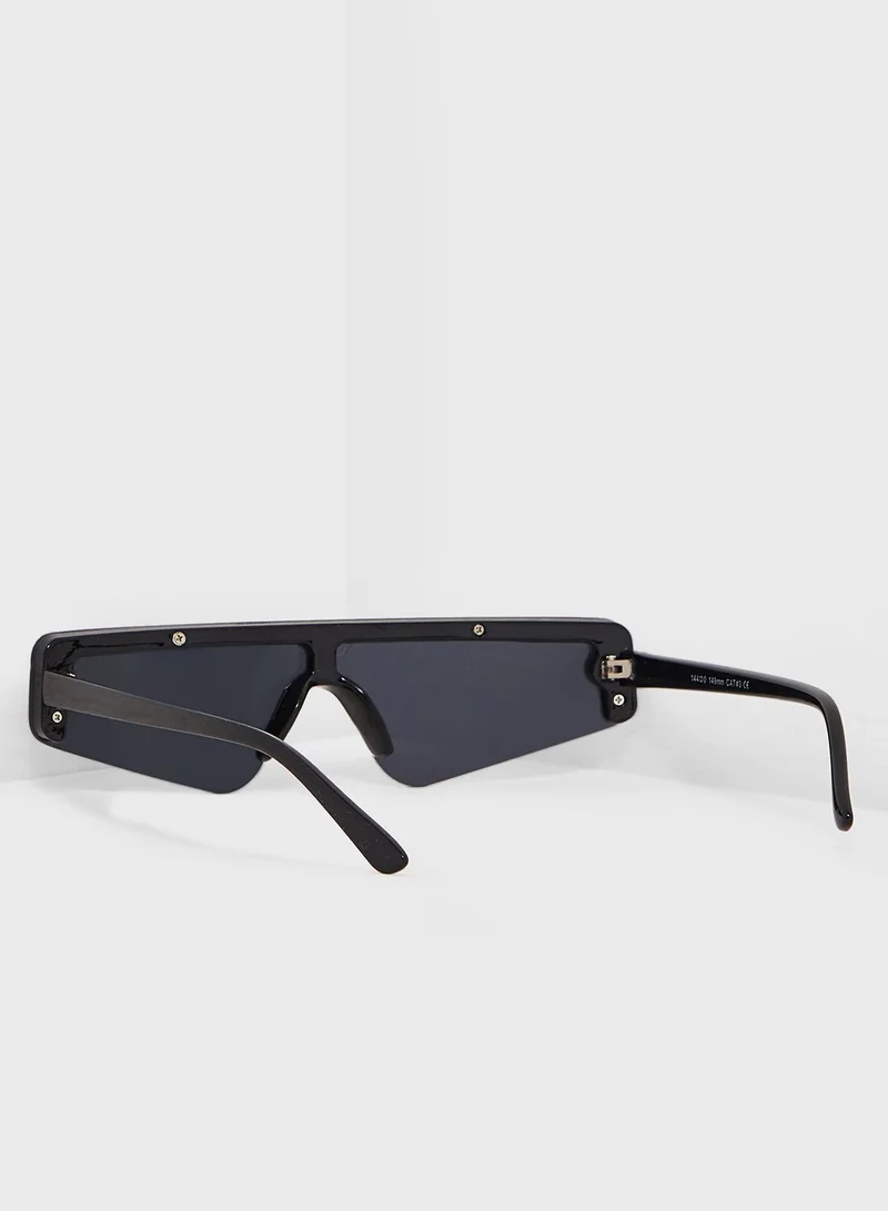 FOREVER 21 Semi-Rimless Rectangle Sunglasses
