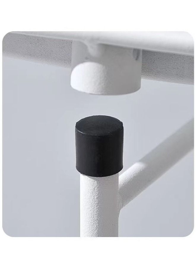 Generic Metal Tray End Table  Round Accent Coffee Side Table Anti-Rust and Waterproof Outdoor Small Side Table, Indoor Modern Sofa Side Table Bedside Table for Living Room Bedroom Balcony White (3 Pieces) - Image 4