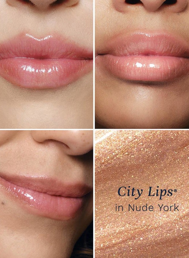 City Beauty City Lips Plumping Lip Gloss Nude York - High-Shine Gloss for Fuller, Younger-Looking Lips | Hydrating & Smoothing Lip Treatment Hyaluronic Acid - Image 3
