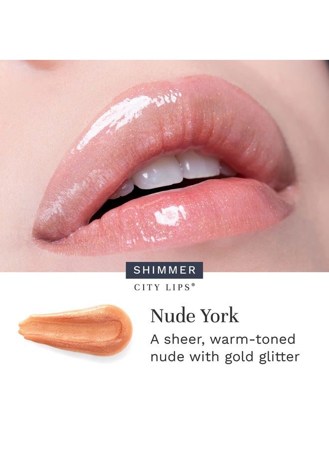 City Beauty City Lips Plumping Lip Gloss Nude York - High-Shine Gloss for Fuller, Younger-Looking Lips | Hydrating & Smoothing Lip Treatment Hyaluronic Acid - Image 5
