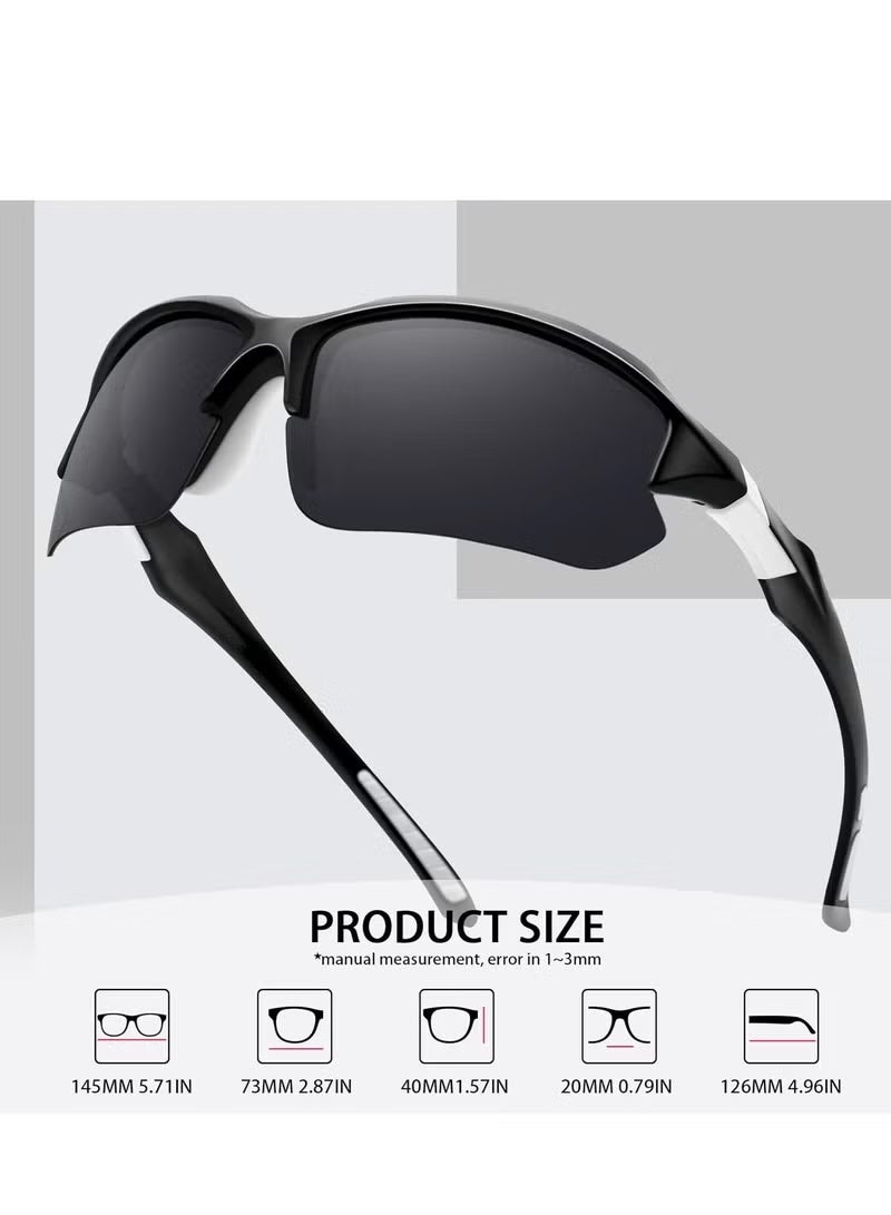 3PACK Sports Polarized Sunglasses for Men Cycling Running Fishing UV400 Protection Sun Glasses Lightweight Half Frame Goggles - Image 5