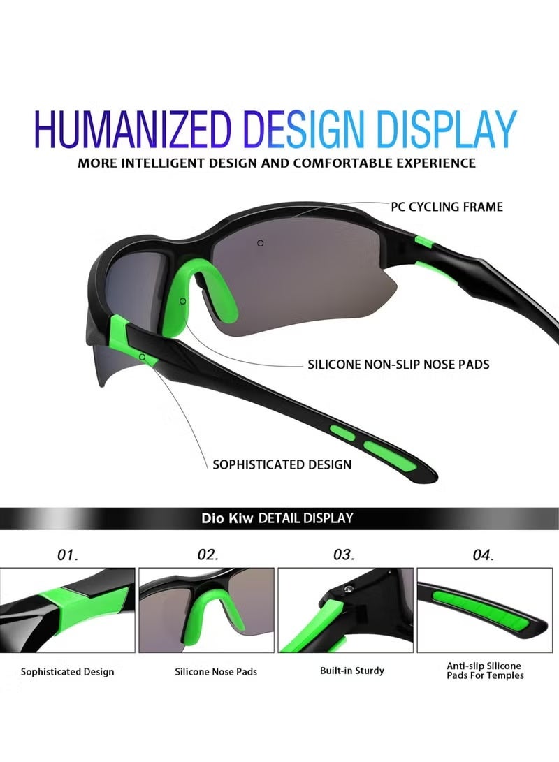 3PACK Sports Polarized Sunglasses for Men Cycling Running Fishing UV400 Protection Sun Glasses Lightweight Half Frame Goggles - Image 4