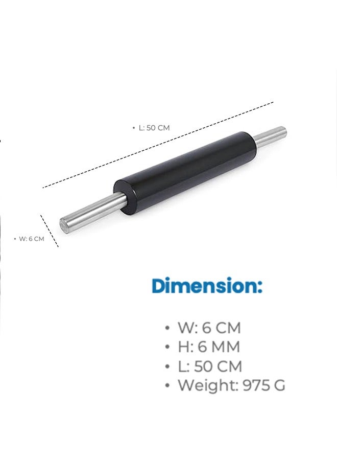 Carbon Steel Rolling Pin Non-Stick Surface with Removable Handle large 48cm - Image 2