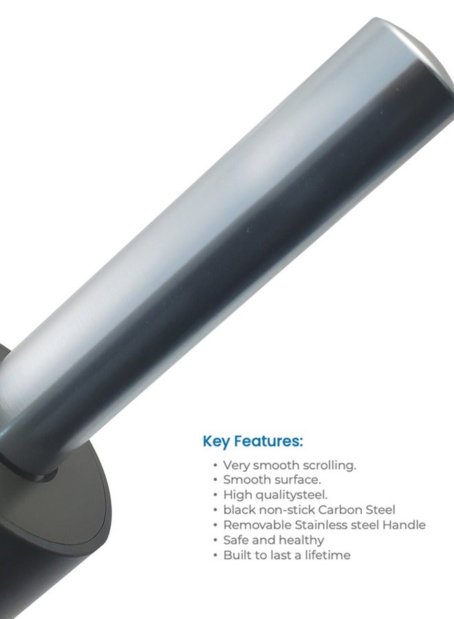 Carbon Steel Rolling Pin Non-Stick Surface with Removable Handle large 48cm - Image 4